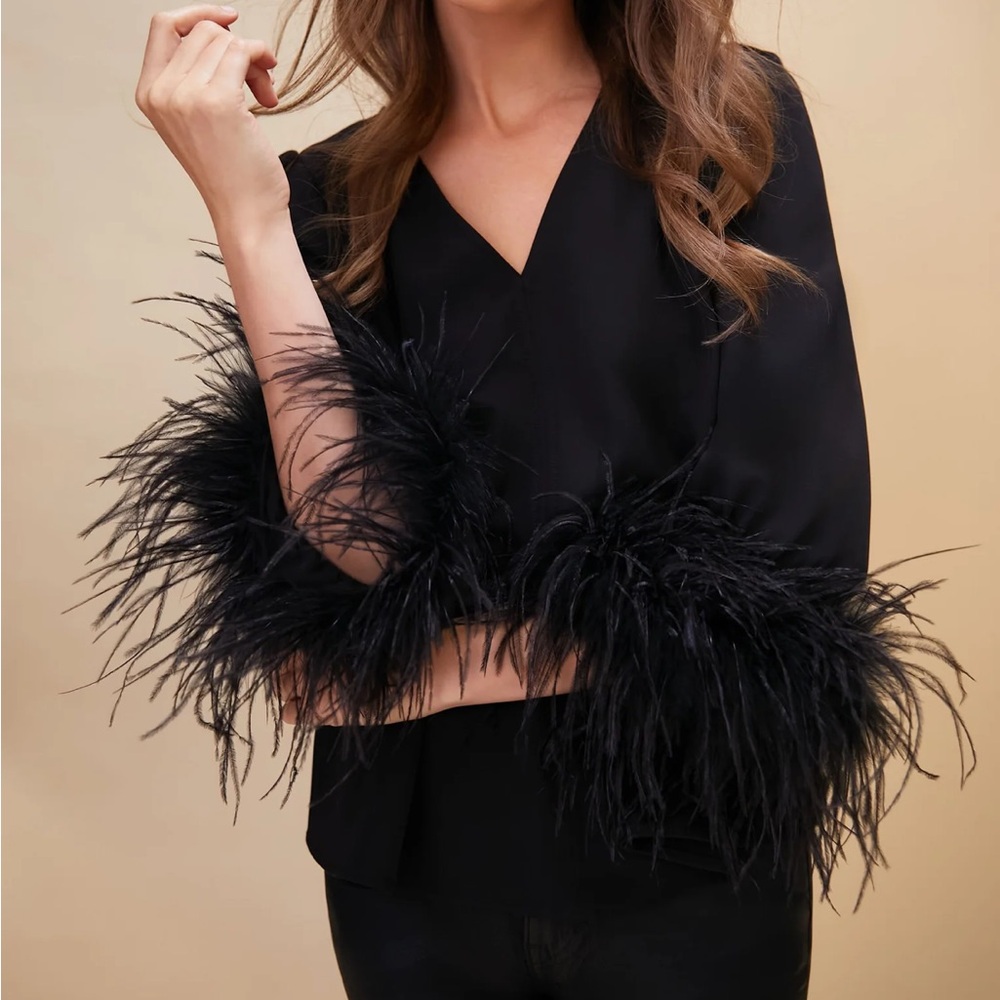 Black Feather Easton Blouse - Picture 2 of 11